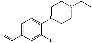 3-溴-4-(4-乙基哌嗪-1-基)苯甲醛, 1704073-21-1, 结构式