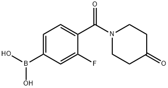 3-氟-4-(4-羰基哌啶-1-羰基)苯基硼酸 结构式