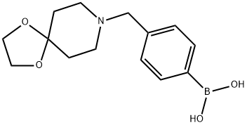 (4-(1,4-ジオキサ-8-アザスピロ[4.5]デカン-8-イルメチル)フェニル)ボロン酸 化学構造式