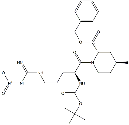 (2S,4S)-1-[(2S)-2-[(tert-Butyloxycarbonyl)aMino]-5-[[iMino(nitroaMino)Methyl]aMino]-1-oxopentyl]-4-Methyl-2-piperidinecarboxylic Acid Benzyl Ester Struktur