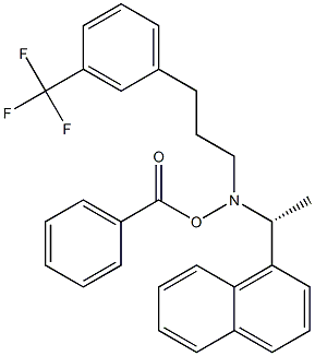 (R)-O-Benzoyl-N-(1-(naphthalen-1-yl)ethyl)-N-(3-(3-(trifluoroMethyl)phenyl)propyl)hydroxylaMine, , 结构式