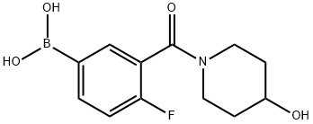 (4-fluoro-3-(4-hydroxypiperidine-1-carbonyl)phenyl)boronic acid Structure