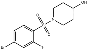 1-((4-broMo-2-fluorophenyl)sulfonyl)piperidin-4-ol Struktur