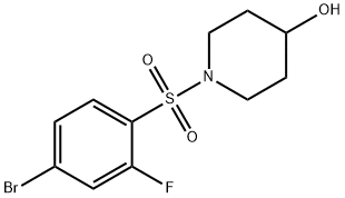 1-((4-ブロモ-2-フルオロフェニル)スルホニル)ピペリジン-4-オール 化学構造式