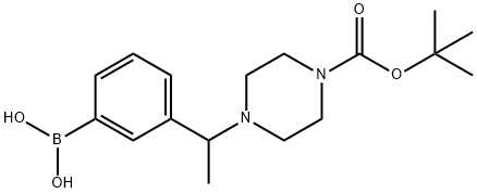 (3-(1-(4-(tert-butoxycarbonyl)piperazin-1-yl)ethyl)phenyl)boronic acid Structure