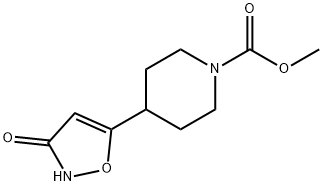 4-(3-羟基异噁唑)哌啶-1-羧酸甲酯 结构式