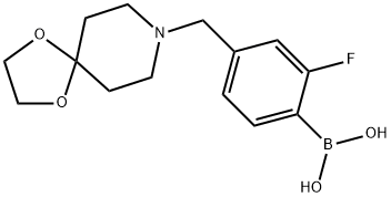(4-(1,4-二氧杂-8-氮杂螺[4.5]癸烷-8-基甲基)-2-氟苯基)硼酸 结构式