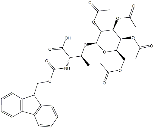 Fmoc-L-Thr(beta-D-Gal(Ac)4)-OH 化学構造式