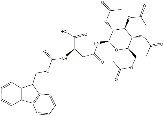 Fmoc-L-Asn(beta-D-Glc(Ac)4-OH, 154395-64-9, 结构式