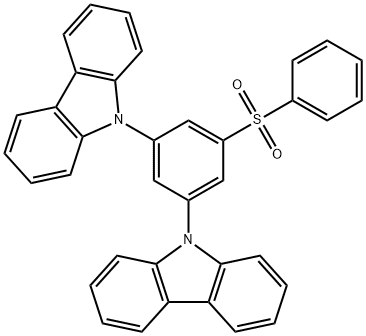 3,5-二(咔唑-9-基)-1-苯基磺酰基苯,1374770-41-8,结构式