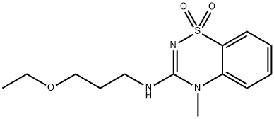 3-((3-ETHOXYPROPYL)AMINO)-4-METHYL-4H-BENZO[E][1,2,4]THIADIAZINE 1,1-DIOXIDE 化学構造式
