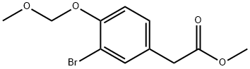 2-(3-ブロモ-4-(メトキシメトキシ)フェニル)酢酸メチル 化学構造式