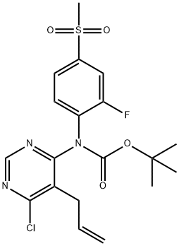 tert-butyl(5-allyl-6-chloropyrimidin-4-yl)(2-fluoro-4-(methylsulfonyl)phenyl)carbamate Structure