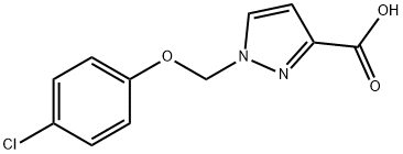 1-(4-氯苯氧基甲基)-1H-吡唑-3-羧酸, 1006348-48-6, 结构式