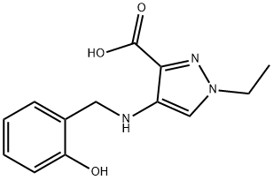 1-乙基-4-((2-羟基苄基)氨基)-1H-吡唑-3-羧酸, 1006432-18-3, 结构式