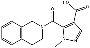 5-(3,4-Dihydroisoquinolin-2(1H)-ylcarbonyl)-1-methyl-1H-pyrazole-4-carboxylic acid Struktur