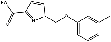 1-(3-甲基苯氧基甲基)-1H-吡唑-3-羧酸 结构式