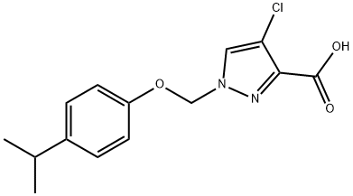 4-Chloro-1-[(4-isopropylphenoxy)methyl]-1H-pyrazole-3-carboxylic acid Struktur