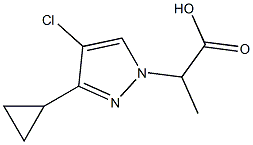 2-(4-Chloro-3-cyclopropyl-pyrazol-1-yl)propanoic acid Struktur