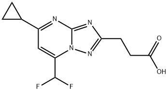 3-[5-Cyclopropyl-7-(difluoromethyl)-[1,2,4]triazolo[1,5-a]pyrimidin-2-yl]propanoic acid Struktur