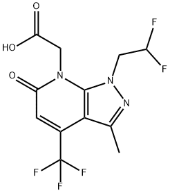 [1-(2,2-Difluoroethyl)-3-methyl-6-oxo-4-(trifluoromethyl)-1,6-dihydro-7H-pyrazolo[3,4-b]pyridin-7-yl]acetic acid Struktur