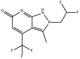 2-(2,2-二氟乙基)-3-甲基-4-(三氟甲基)-2H-吡唑并[3,4-B]吡啶-6-醇,1018127-62-2,结构式