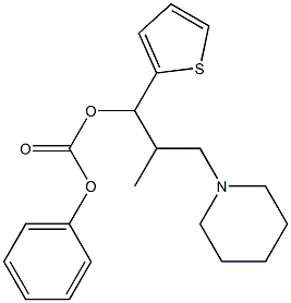 Carbonic acid,2-methyl-3-(1-piperidinyl)-1-(2-thienyl)propyl phenyl ester 化学構造式