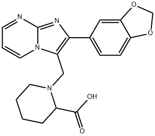 1-{[2-(2H-1,3-benzodioxol-5-yl)imidazo[1,2-a]pyrimidin-3-yl]methyl}piperidine-2-carboxylic acid Structure