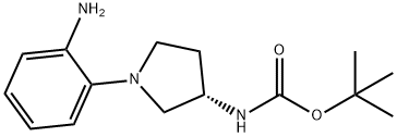 (S)-TERT-ブチル 1-(2-アミノフェニル)ピロリジン-3-イルカルバメート 化学構造式