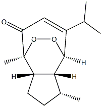 4,8-Epidioxyazulen-5(1H)-one,2,3,3a,4,8,8a-hexahydro-1,4-dimethyl-7-(1-methylethyl)-, (1R,3aS,4S,8R,8aR)- Struktur