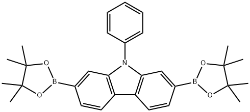 2,7-二频哪醇酯-9-苯基咔唑 结构式
