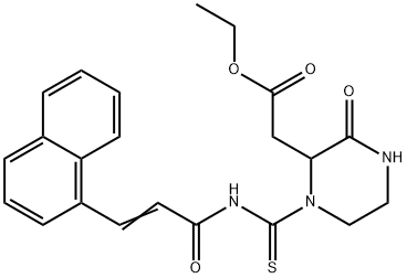 ethyl [1-({[3-(1-naphthyl)acryloyl]amino}carbonothioyl)-3-oxo-2-piperazinyl]acetate,1037838-86-0,结构式