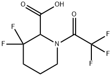 3,3-二氟-1-(2,2,2-三氟乙酰基)哌啶-2-羧酸,1039364-78-7,结构式