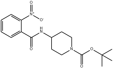 TERT-ブチル 4-(2-ニトロベンズアミド)ピペリジン-1-カルボキシレート 化学構造式
