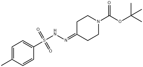 tert-butyl 4-(2-tosylhydrazono)piperidine-1-carboxylate Struktur