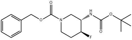 tert-butyl ((3S,4S)-1-benzyl-4-fluoropiperidin-3-yl)carbamate Struktur