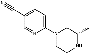 (S)-6-(3-甲基哌嗪-1-基)烟腈, 1057682-03-7, 结构式