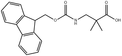3-((((9H-FLUOREN-9-YL)METHOXY)CARBONYL)AMINO)-2,2-DIMETHYLPROPANOIC ACID, 1076197-00-6, 结构式
