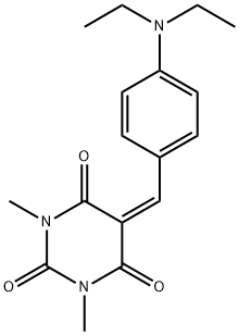 5-(4-(diethylamino)benzylidene)-1,3-dimethylpyrimidine-2,4,6(1H,3H,5H)-trione 结构式