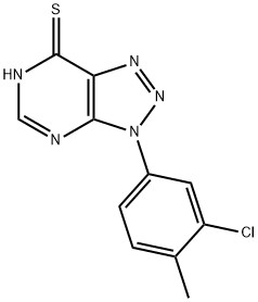 3-(3-Chloro-4-methylphenyl)-3H-[1,2,3]triazolo[4,5-d]pyrimidin-7-yl hydrosulfide Struktur