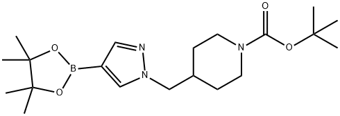 tert-butyl 4-{[4-(tetramethyl-1,3,2-dioxaborolan-2-yl)-1H-pyrazol-1-yl]methyl}piperidine-1-carboxylate,1092563-72-8,结构式