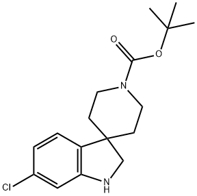 TERT-ブチル 6-クロロ-1,2-ジヒドロスピロ[インドール-3,4'-ピペリジン]-1'-カルボキシレート 化学構造式