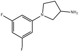 1-(3,5-二氟苯基)吡咯烷-3-胺, 1096335-32-8, 结构式