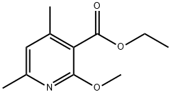 2-メトキシ-4,6-ジメチルニコチン酸エチル 化学構造式