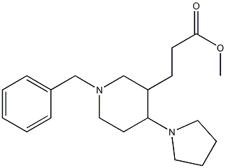 methyl 3-(1-benzyl-4-pyrrolidin-1-ylpiperidin-3-yl)propanoate Structure