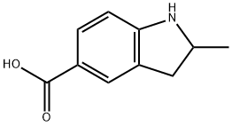 2-甲基吲哚啉-5-羧酸 结构式