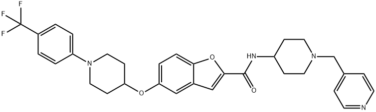 2-Benzofurancarboxamide, N-[1-(4-pyridinylmethyl)-4-piperidinyl]-5-[[1-[4-(trifluoromethyl)phenyl]-4-piperidinyl]oxy]-|1152423-98-7