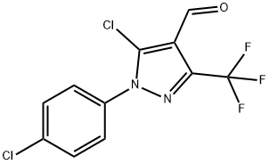 5-chloro-1-(4-chlorophenyl)-3-(trifluoromethyl)-1H-pyrazole-4-carbaldehyde Struktur