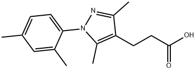 3-[1-(2,4-dimethylphenyl)-3,5-dimethyl-1H-pyrazol-4-yl]propanoic acid 化学構造式