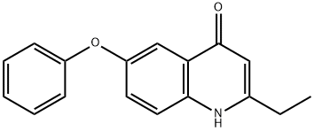 2-Ethyl-6-phenoxy-quinolin-4-ol 化学構造式